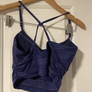 Prana Strappy Blue Yoga Sports Bra Top Small